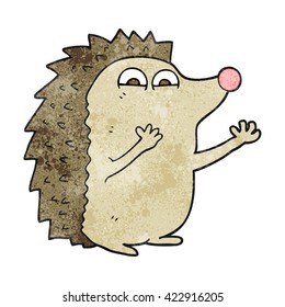 freehand textured cartoon cute hedgehog