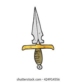 freehand textured cartoon dagger