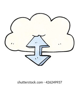 nube digital de dibujos animados de libre mano