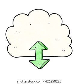 nube digital de dibujos animados de libre mano