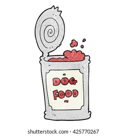 freehand textured cartoon dog food