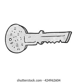 freehand textured cartoon door key