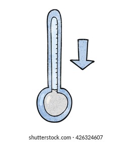 frittierter, strukturierter Cartoon mit sinkender Temperatur