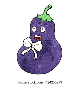 freehand textured cartoon eggplant