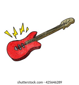 freehand textured cartoon electric guitar