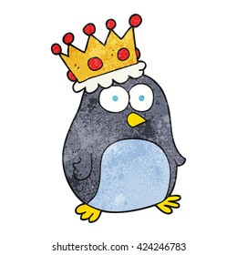 freehand textured cartoon emperor penguin