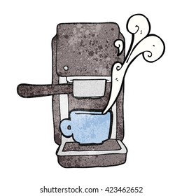 freehand textured cartoon espresso maker