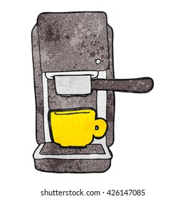 freehand textured cartoon espresso maker