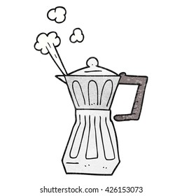 freehand textured cartoon espresso stovetop maker