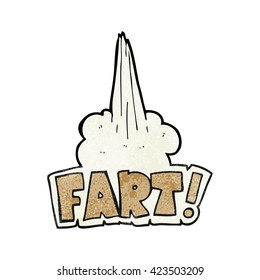 freehand textured cartoon fart symbol