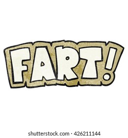 freehand textured cartoon fart symbol