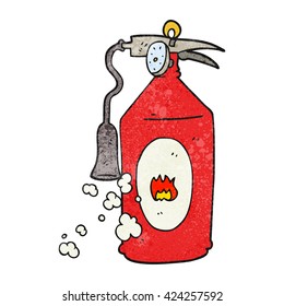 freehand textured cartoon fire extinguisher