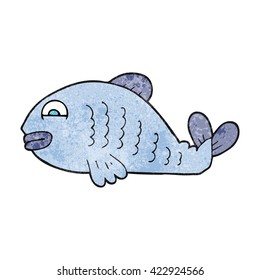 freehand textured cartoon fish