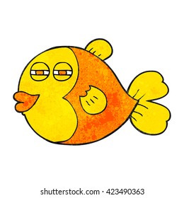 freehand textured cartoon fish