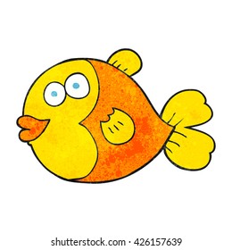 freehand textured cartoon fish