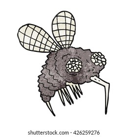freehand textured cartoon fly