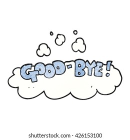 freehand textured cartoon good-bye symbol