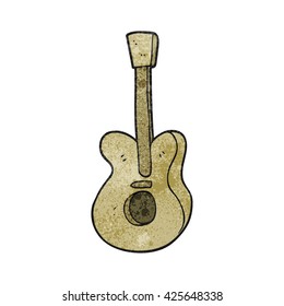 freehand textured cartoon guitar