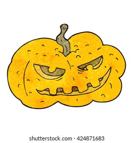 freehand textured cartoon halloween pumpkin