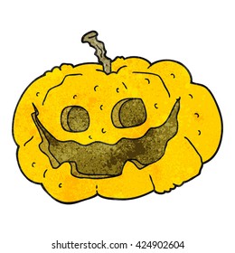 freehand textured cartoon halloween pumpkin