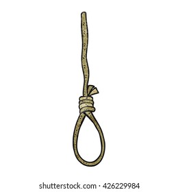 freehand textured cartoon hangman's noose