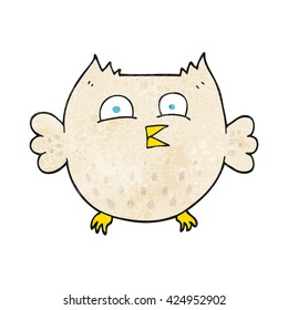 freehand textured cartoon happy owl