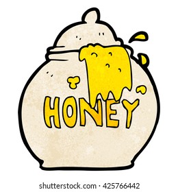 freehand textured cartoon honey pot