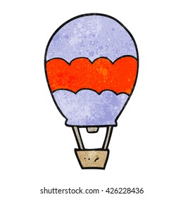 freehand textured cartoon hot air balloon