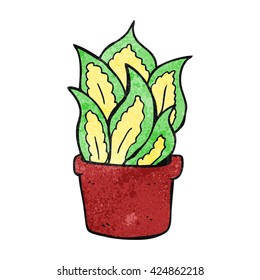 freehand textured cartoon house plant