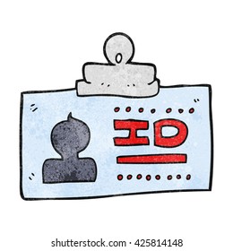 freehand textured cartoon ID badge