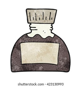 freehand textured cartoon ink pot