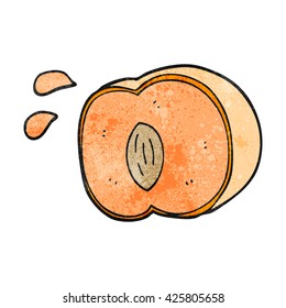 freehand textured cartoon juicy peach