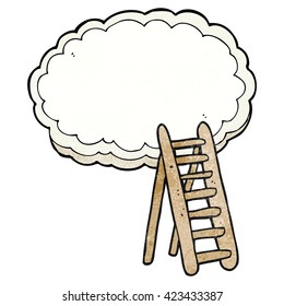 freehand textured cartoon ladder to heaven