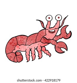 freehand textured cartoon lobster