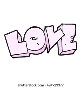 freehand textured cartoon love sign