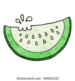 freehand textured cartoon melon slice