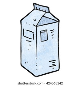 freehand textured cartoon milk carton