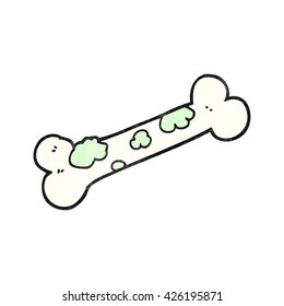 freehand textured cartoon moldy old bone