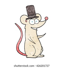 Freehand Textured Cartoon Mouse Top Hat Stock Vector (Royalty Free ...