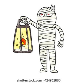 freehand textured cartoon mummy
