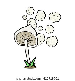 freehand textured cartoon mushroom