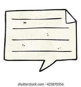 bolha de fala de notas de desenhos animados texturizados à mão livre