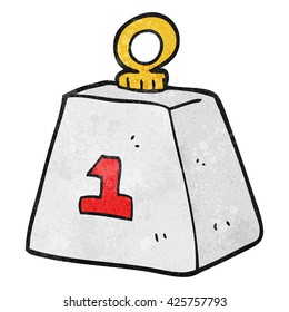 freehand textured cartoon one ton weight
