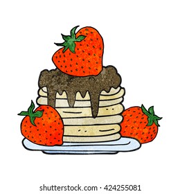 pancake de caricatura de textura libre con fresas