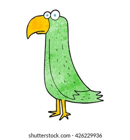 freehand textured cartoon parrot