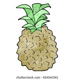 freehand textured cartoon pineapple