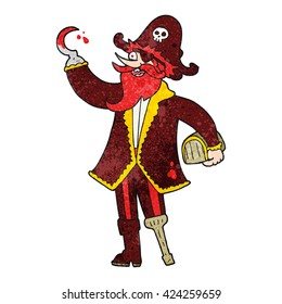 freehand textured cartoon pirate captain