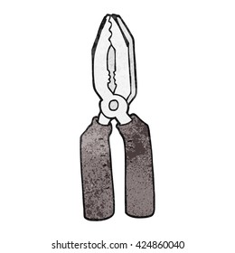 freehand textured cartoon pliers