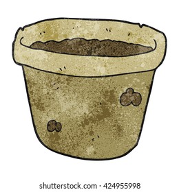 freehand textured cartoon pot of earth