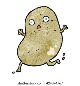 freehand textured cartoon potato running